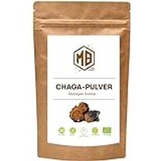 MB Superfoods Svampar Chaga-pulver - Ekologiskt svamptillskott med Chaga-extrakt - Veganskt, icke-GMO - Perfekt för matsmältning, energi och immunstöd - 100 gram