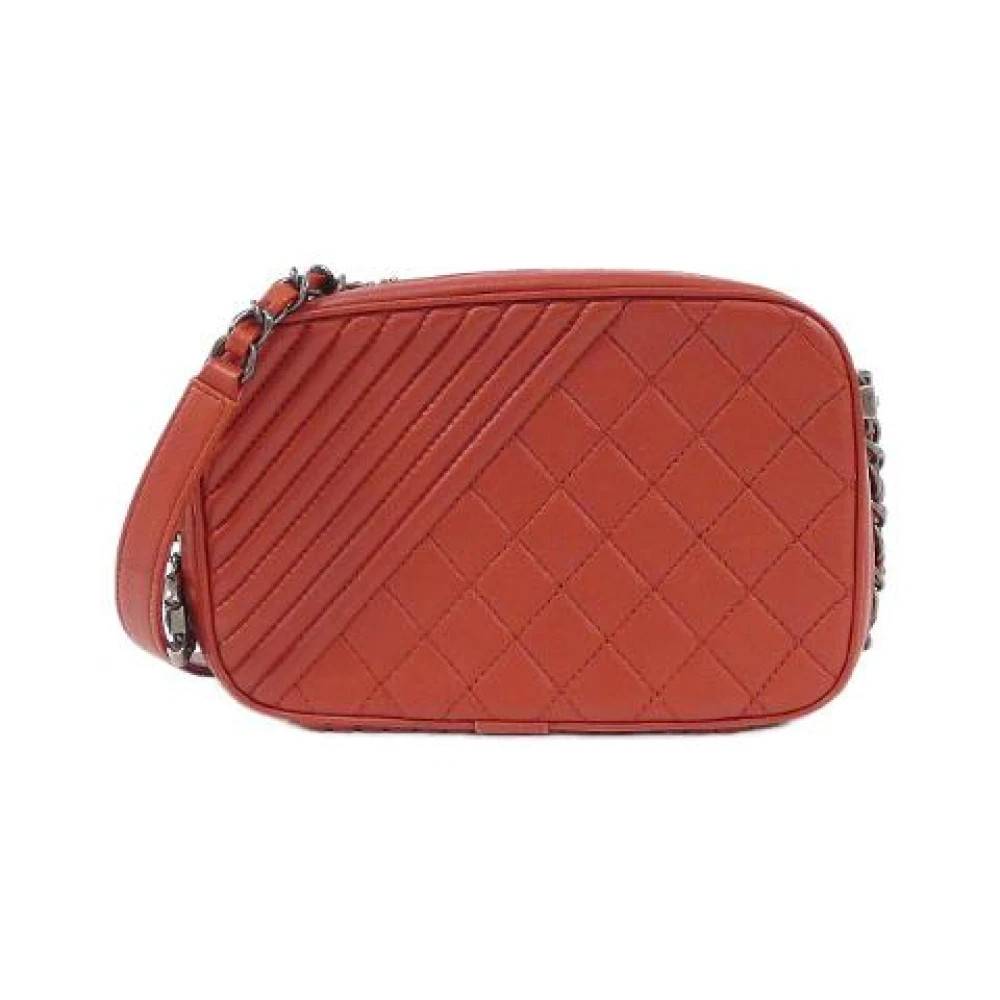 Chanel Vintage Pre-owned Coco Boy Lambskin Skuldertaske - Vintage - Dame - Rød - ONE SIZE - Uld