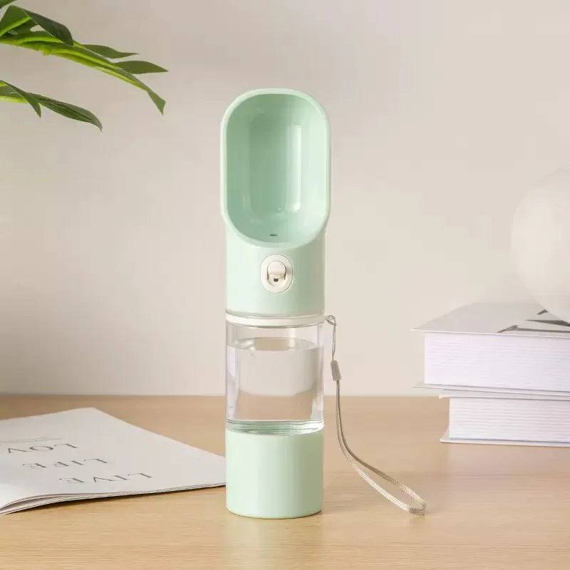 2-in-1 Pet Travel Water Bottle & Food Dispenser - green