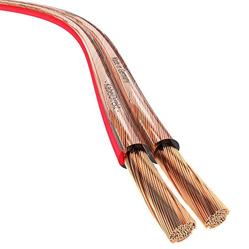 KabelDirekt – Ledning och kabel för stereoljudhögtalare – Tillverkad i Tyskland – 2 × 2,5mm² – 30m – (för Hifi-högtalare och Surround Sound Systems, ren koppar, med polaritetsmarkeringar)