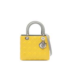 Christian Dior Pre-Owned - Lady Dior Cannage väska från 2010-talet - dam - kalvskinn - one size - Gul