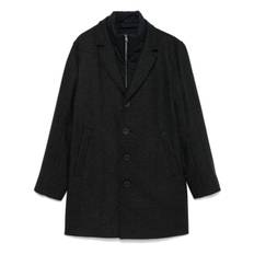 Herno - enkelknäppt hundtandsmönstrad rock - herr - polyester/återvunnen ylle/polyamid/fibrer/polyuretan/polyester/polyamid - 50 - Svart
