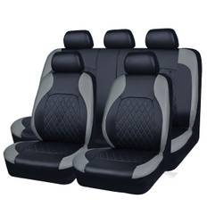 TEMU 1 Set Luxury Pu Leather Car For Seat Covers, 5-for Seat Universal Fit, Easy Clean, Durable Sponge Filled, Non-textile Weave, Protection