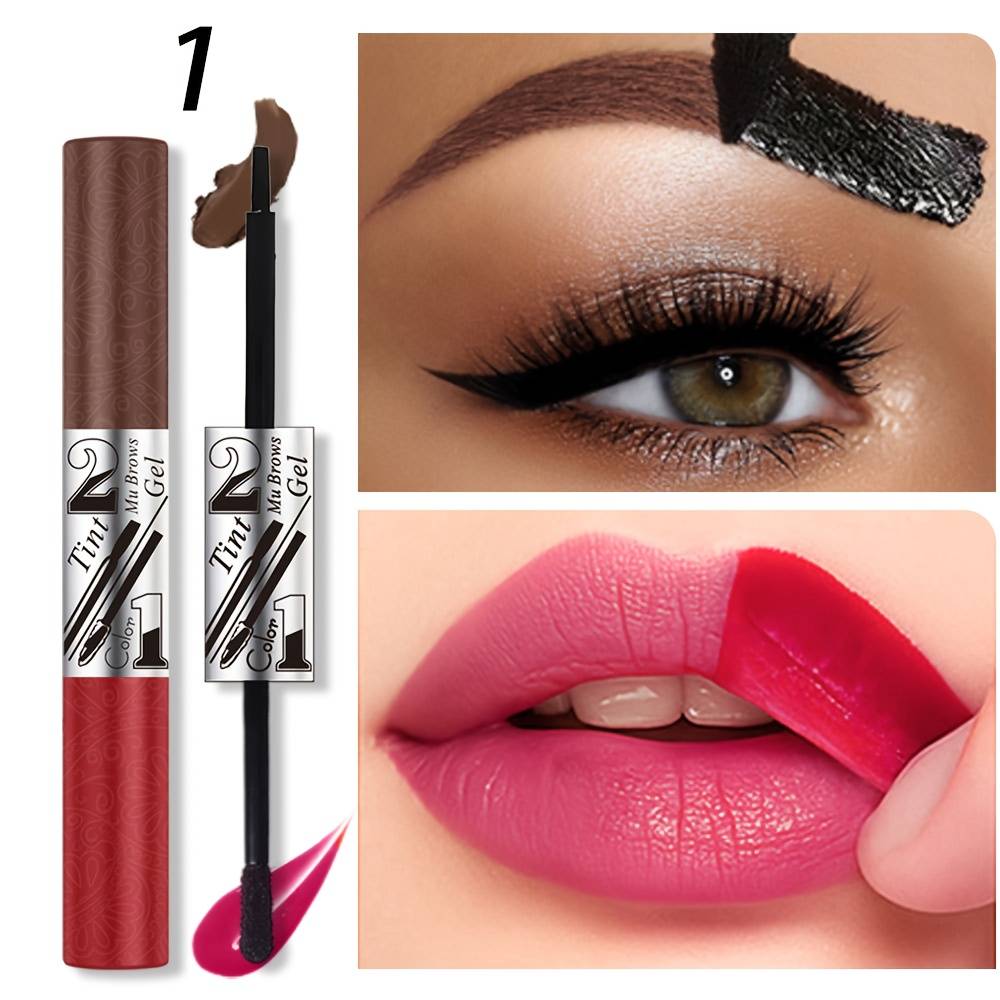 TEMU 2-in-1 -off Tattoo Eyebrow Gel & Lip Gloss - Waterproof, , Long- - Peelable Formula For Removal - Suitable For Women & Girls ( Types) - (for &)
