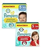 (New) Pampers Premium Protection Gr.5 Junior 11-16kg MonatsBox und (New) Pampers Premium Protection Pants Gr.5 Junior 12-17kg Monatsbox