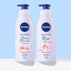 Choose 1 of 2 Nivea body oil lotions (rose/cherry blossom) Rose and Argan Oil