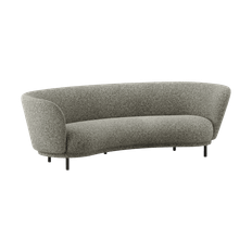 Massproductions Dandy 3-sits soffa Black oak - Kirkby Design, Spiral - 23 Monochrome - Brun