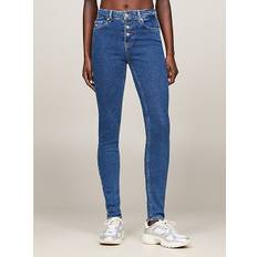 Nora Mid Rise Skinny Button Fly Jeans - DENIM MEDIUM - 2428