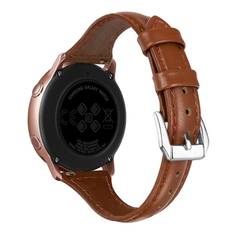 Samsung Galaxy Watch Active 2 40mm Smalt armband i äkta läder, Brun