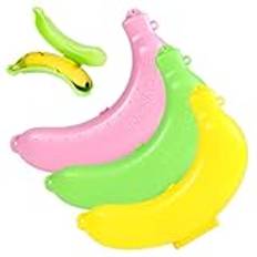 KUAOOAUK 3 st bananhållare, återanvändbar bananbehållarlåda, BPA-fri, bärbar plast bananskyddsbehållare med hängande hål, bananbevarande för utomhusresor picknick camping