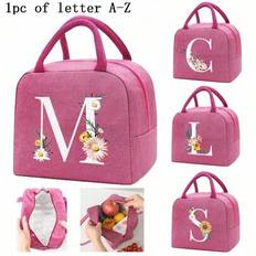 Crossbody Lunchväska Stor Kapacitet Vattentät Kylväskor För män Student Termal Lunchväskor Med Sidofickor Crossbody-väska Axelväska Initial A to Z But - Skrikrosa (Multi-size)