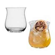 Mokylor 2st Cocktailglas, Crystal Sake Cup Stemless Cocktailglas, Whiskyglas Hushållswhisky Sniffingglas, Glasshotmugg för Vindrycker Hemmabarfest (Mokylorg63xz0brtu-1)