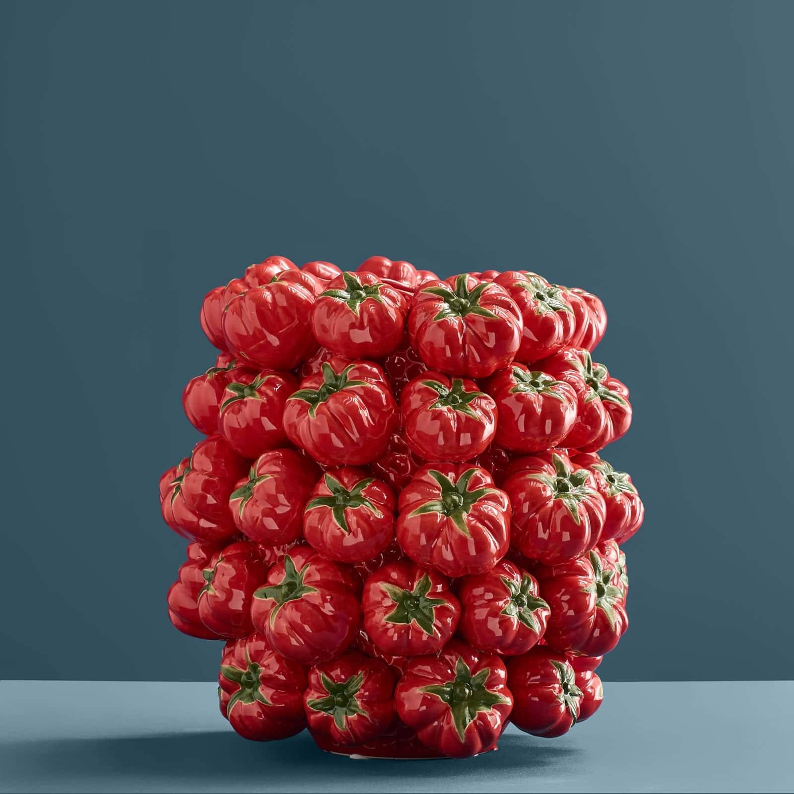 Vase Tomato S, red, handcrafted