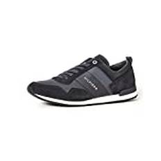 Tommy Hilfiger Herren Runner Sneaker Iconic Leather Suede Mix Runner Sportschuhe, Blau (Midnight), 47 EU