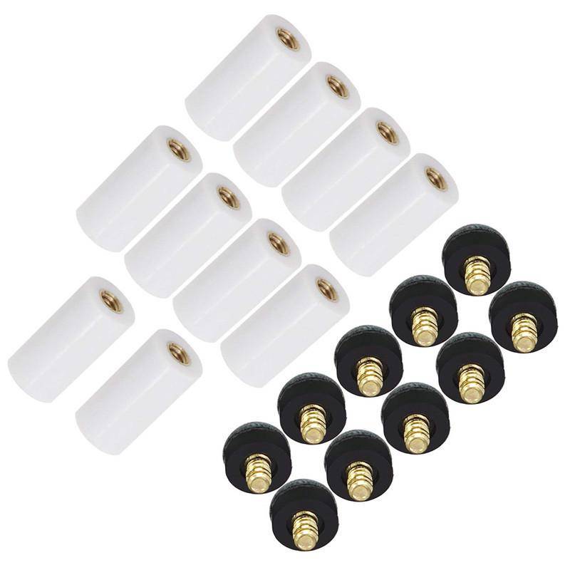 10 st/set Cue Tips Biljard Ersättning påskruvade tips med Pool Cue Stick hylsor vit/svart