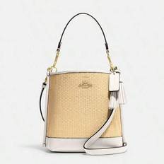 Mollie Bucket Bag 22 In Signature Canvas 2WAY Läder Crossbody axelväska CH208 IMCAH - Kamel