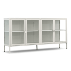 Herman Vitrineskab - Beige metal/glas - 170x40x85 cm