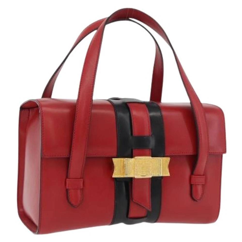 Celine Vintage Pre-owned Vintage Håndtaske - Vintage - Dame - Rød - ONE SIZE - Uld