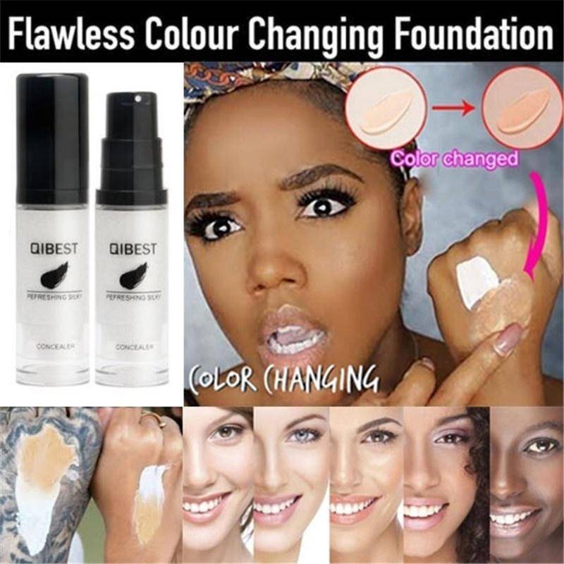 1 Styck Color Changing Foundation Makeup Base Naken Face Liquid Cover Concealer Waterproof Foundation vit