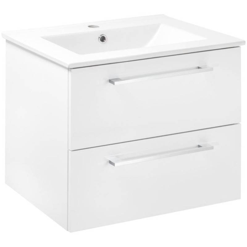 Badrumsmöbler Erika 50 cm inkl. tvättställ (vit)(två lådor)