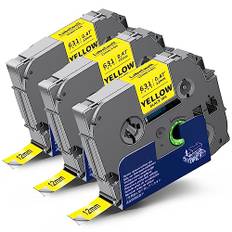3x Labelwell kompatibel Schriftband Schwarz auf Gelb für Brother TZe-631 TZe631 12mm 0.47 Bänder für Brother PT-H100LB PT-H105 PT-D210VP D600VP D400VP PTH107B PT-H500LI PTE500VP PTE550WVP PTD600VP