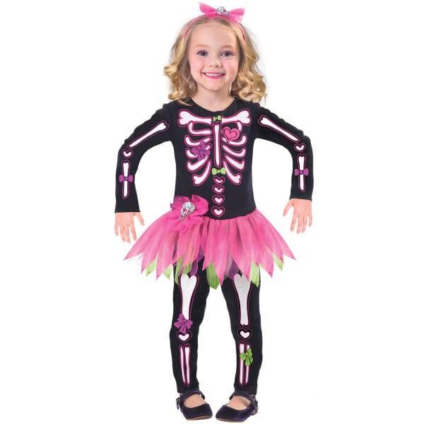 Halloween Fancy Bones Skelettdräkt 3-4 år
