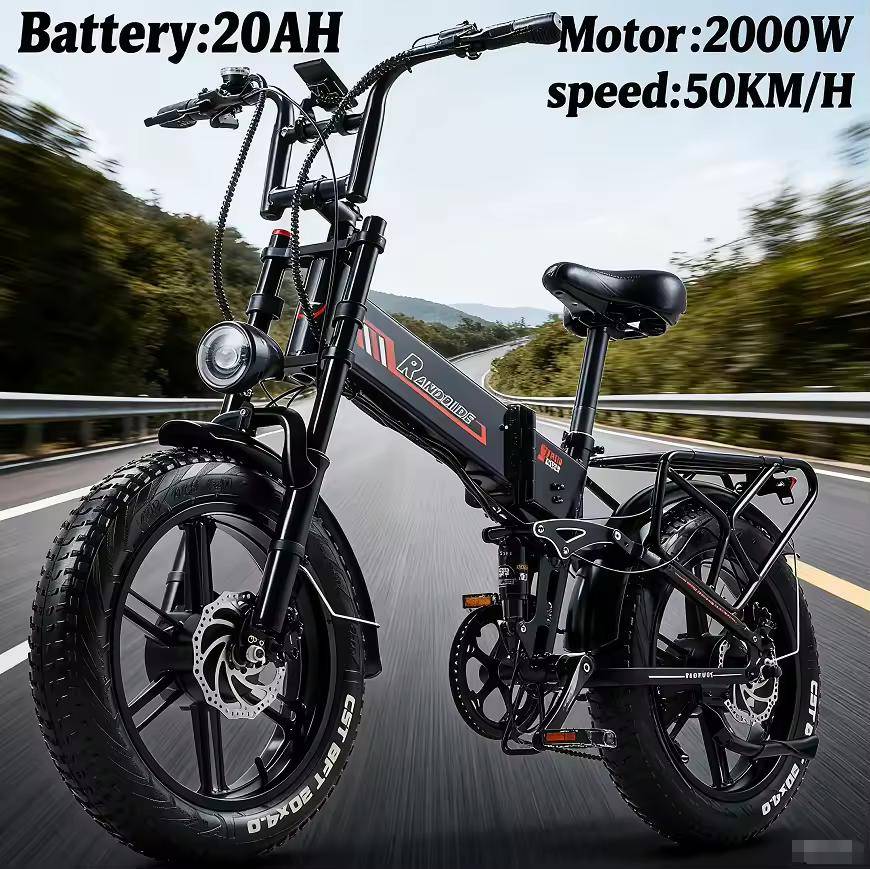 EU RANDRIDE YX20-2 2000W Dual Motor Folding Ebike 48V 20AH Battery 20 Inch Off-Road Vehicle Adult Electric Bicycle