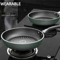 1 st 24 cm/9,45 tum non-stick stekpanna utan lock, omelettpanna med kristallbeläggning, lämplig för baby, gasspis och induktionshäll, ny design, induk - Multifärgad (1 st stekspade,26 cm utan lock,24 cm utan lock)