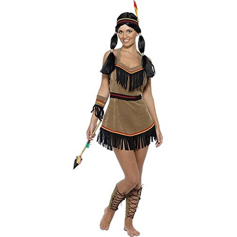 Generique - Damen-Indianerkostüm mit Fransen bunt