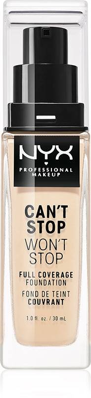 NYX Professionell smink kan inte Stop Vana Stop Full Coverage högtäckande grundfärg 02 Alabaster 30 ml