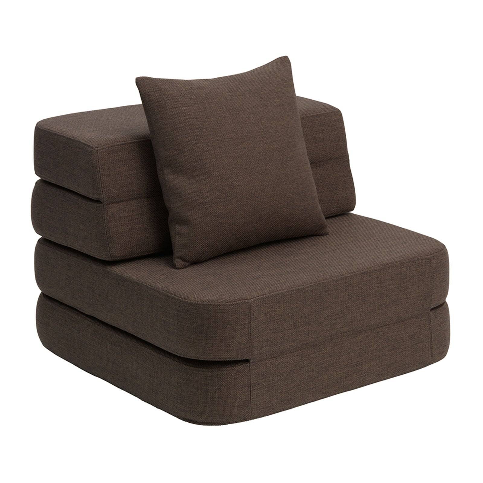By KlipKlap KK 3 Fold Sofa Single Brown w. Sand