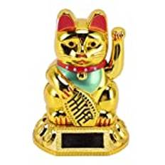 Soldriven Kawaii vinkande katt, söt kinesisk japansk lyckokatt rikedom välkomnande katter för hemvisning bildekor, välkomnande katt, förmögenhet lycklig rikedom söt katt med vinkande arm maneki Neko
