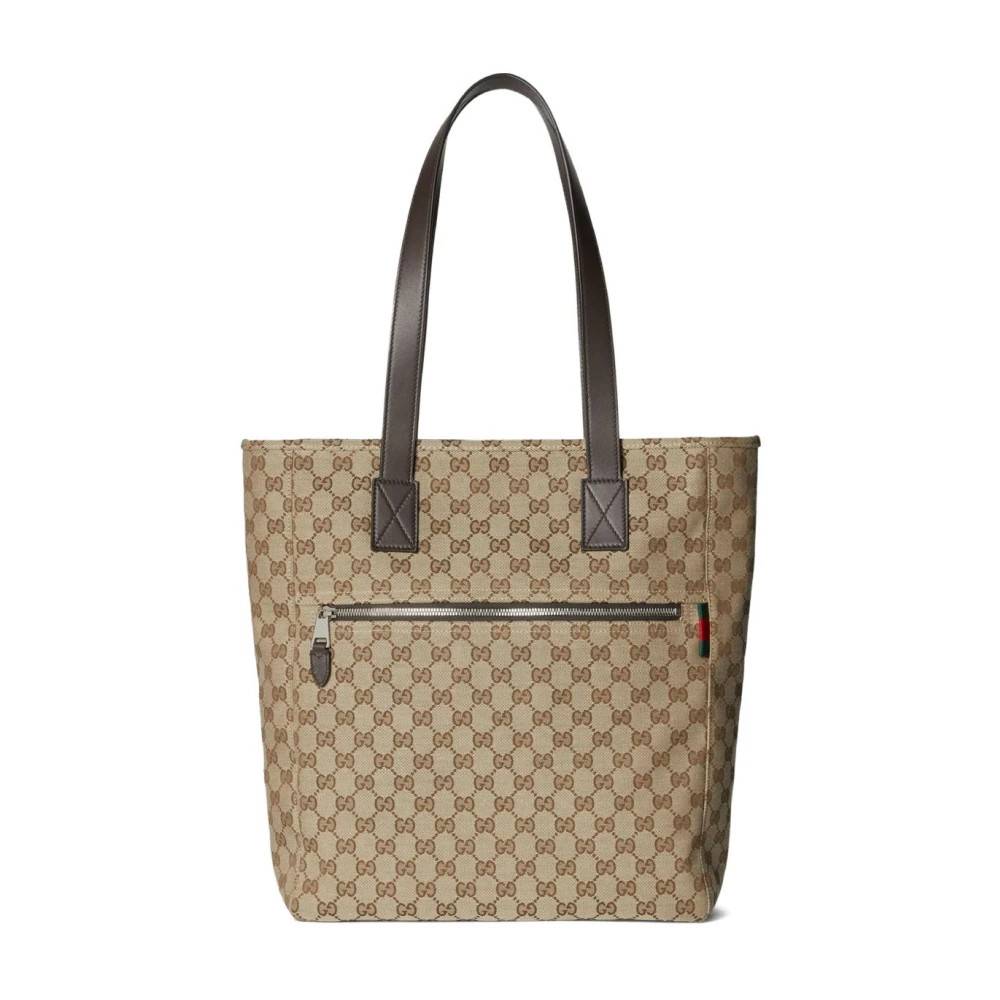 Gucci GG Canvas Medium Tote Bag - Tasker - Herre - Beige - ONE SIZE - Læder