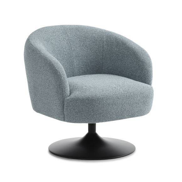 Conrad Loungestol, Vista stof Trumpet black metal Egg blue.