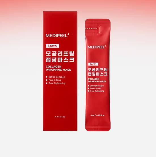 Medi-Peel Red Lacto Collagen Wrapping Mask 4ml x 4st/ Lyftande, Återfuktande, Fuktgivande, Koreansk Kosmetika, Kbeauty
