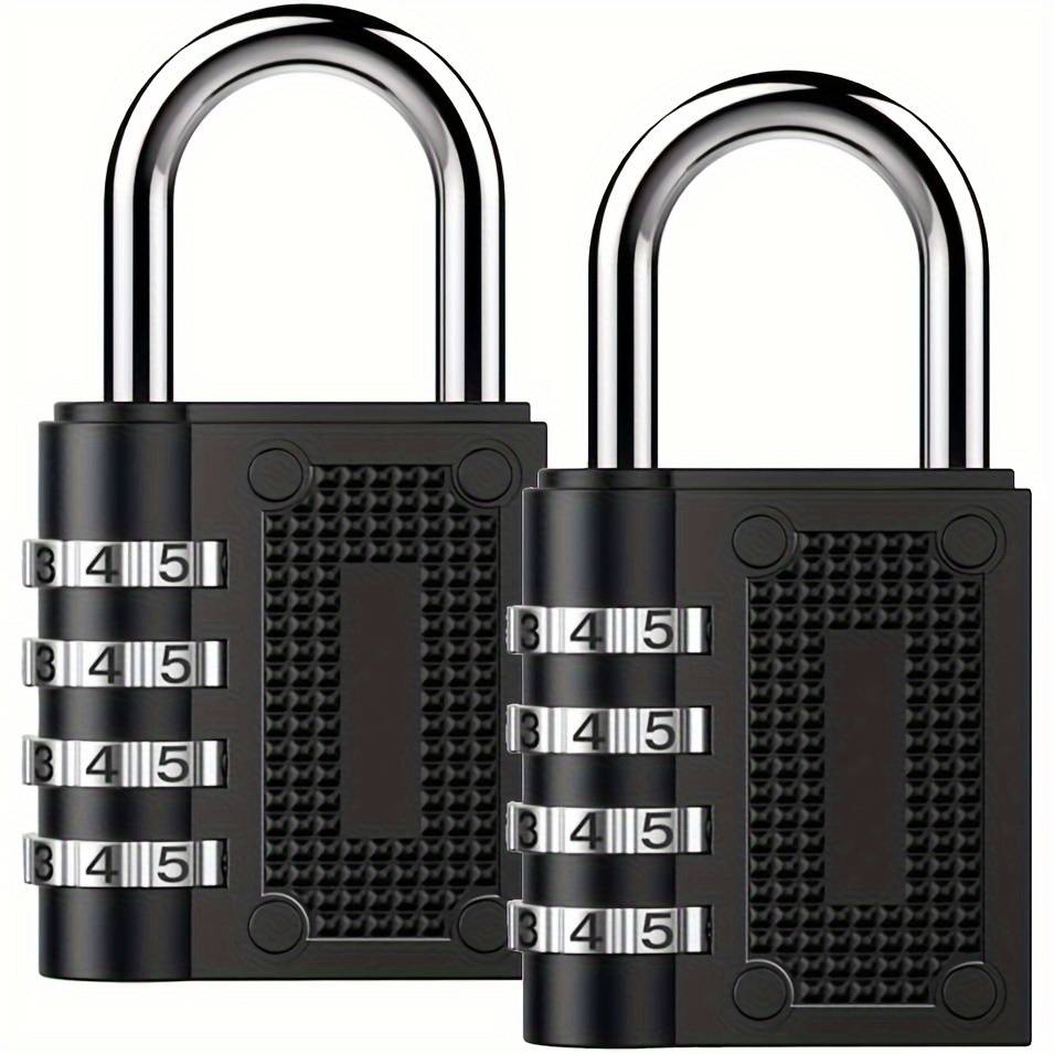 TEMU Combination Lock Security Padlock-[2-pack] Weatherproof Padlock With 4-digit Smooth Dial, Suitable For Schools, Gyms, Outdoor Sheds, Storage Lockers- Black