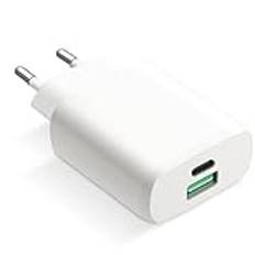 envircell USB C Laddare 30W USB-C-strömadapter 2-portars GaN PD Charger Kompatibel med iPhone 14/13/12 Pro Max,iPad, Samsung Galaxy S22/S23, Google Pixel 7 6 Pro 7a 6a