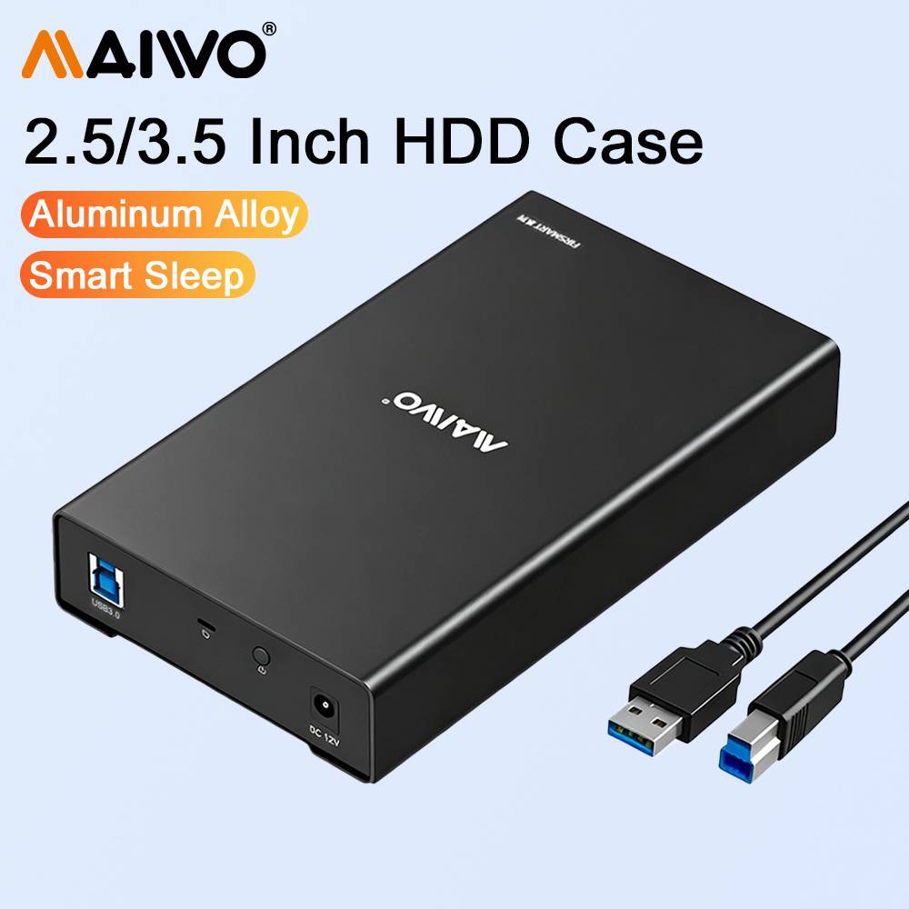MAIWO 2.5/3.5 Inch HDD Case 5Gbps Hard Drive Docking Station USB 3.0 to SATA HDD Enclosure for 2.5''/3.5'' SATA SSD/HDD Disk