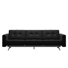 Soffa Ella 3-sits - Läder Batick Black/Kromben