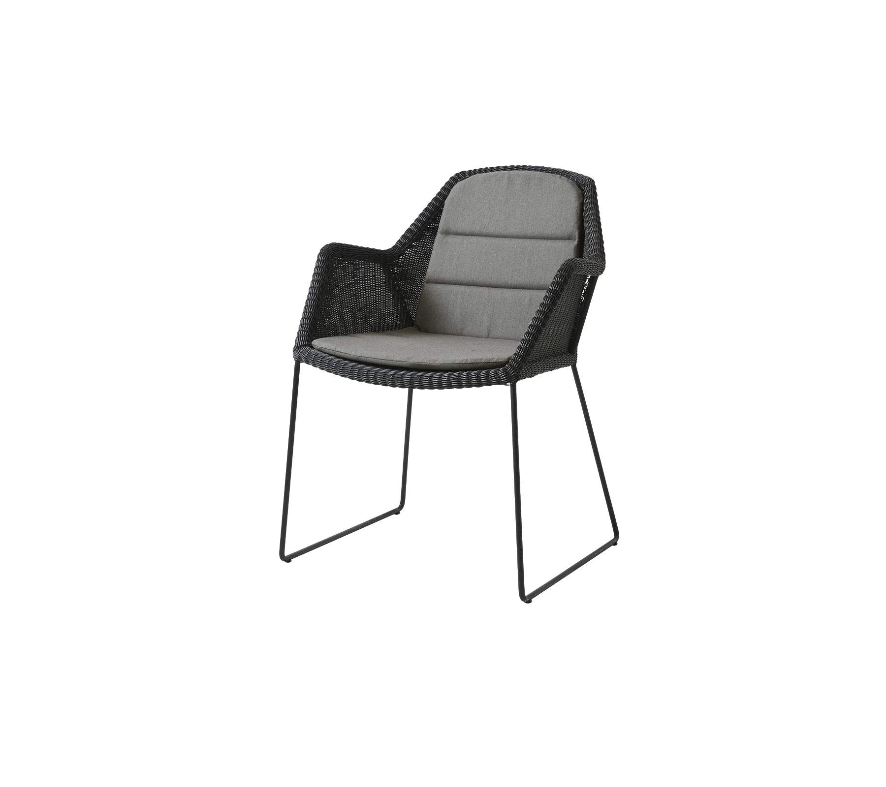 Breeze stol inkl. hynde fra Cane-line Black / Taupe - Cane-line Natté - Jacobsen Plus