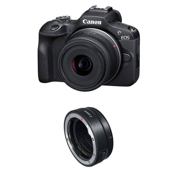 CANON EOS R100 + RF-S 18-45mm f/4.5-6.3 IS STM + EF-EOS R adapter