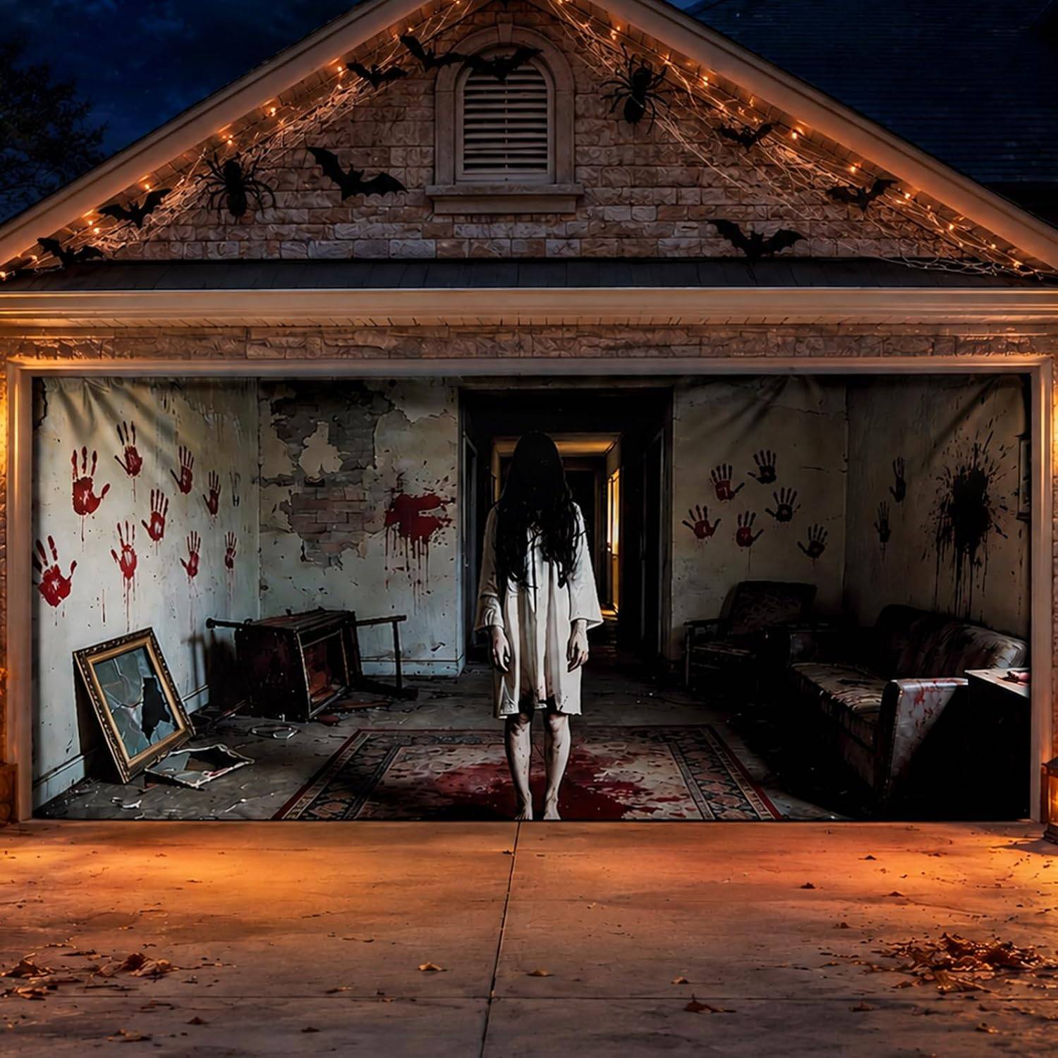 Halloween Garage Door Cover Banner 7 x 16 ft Halloween Decorations 130cm
