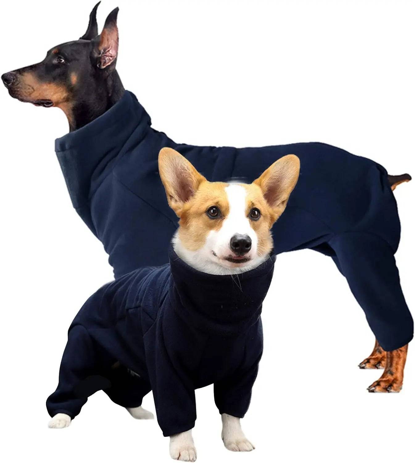 Polar Fleece Dog Jumpsuit - black / S (S)