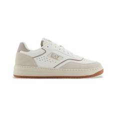 EA7 unisex. X8X190_XK405 Beige träningsskor i läder (38), Hud, Karta, Nyckelband, Casual, Deportivo, Multisport - Beige, Läder (38)