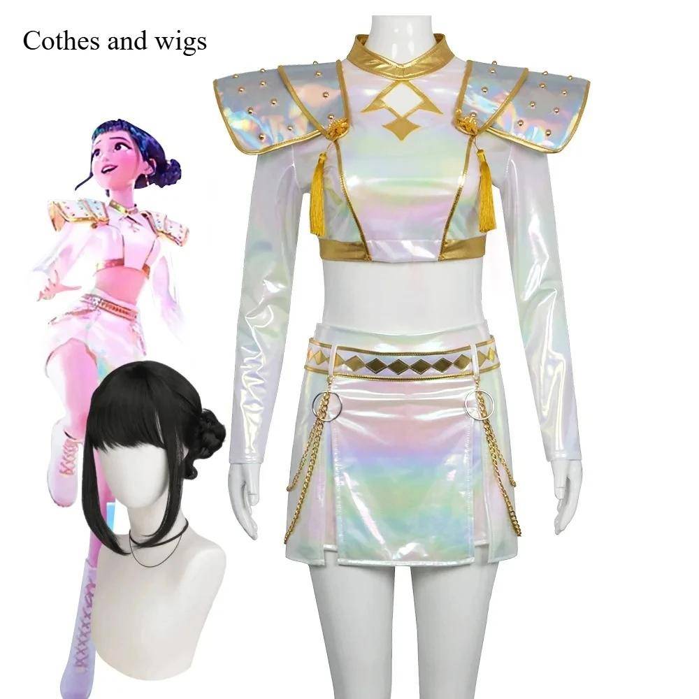 Fantasia Rumi Zoey Mira Cosplay Flickor Sjungande Vita Dräkter Tecknad Disfraz Kostym 6 till 14 År Halloweenkläder cm