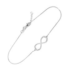 Diamond Embellished Infinity Heart Bracelet in 9ct White Gold - white gold
