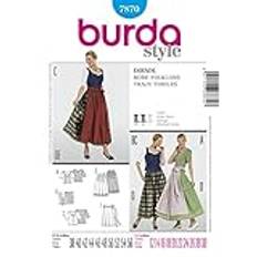 Burda Mönster 7870 Dirndl, Traje Tyroles stl. 38–56