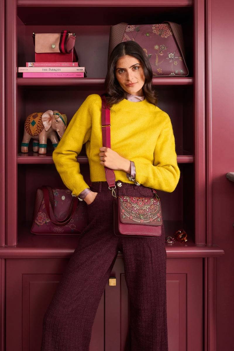 Pip studio taske Fenna Cross Body Bag Small Il Ricamo Dark Red 19x6x16