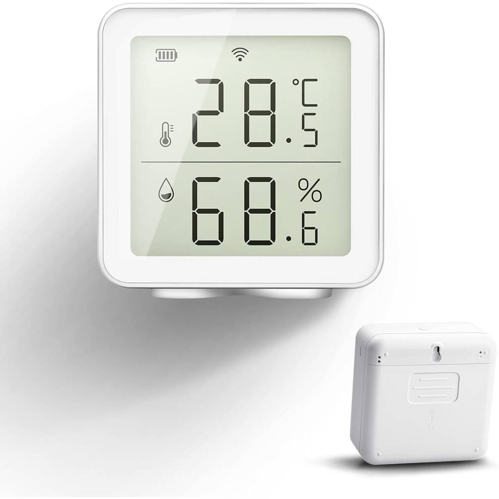 Smart termometer til hjemmeautomation, Wi-Fi-hygrometer med tydeligt LCD-display, fjernovervågning af realtidsdata og alarmfunktion