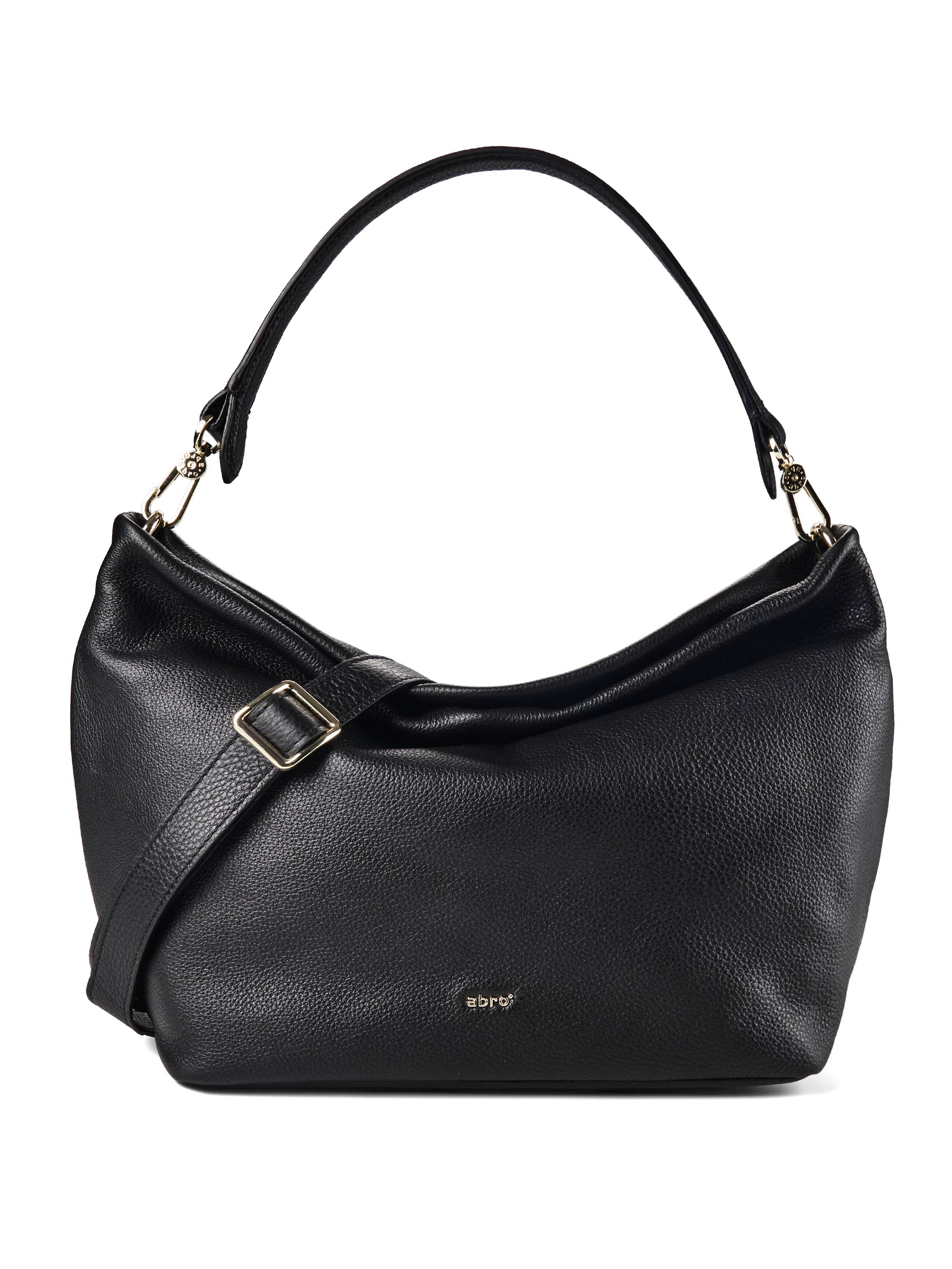 abro Ebony Skuldertaske Læder 39 cm  Sort